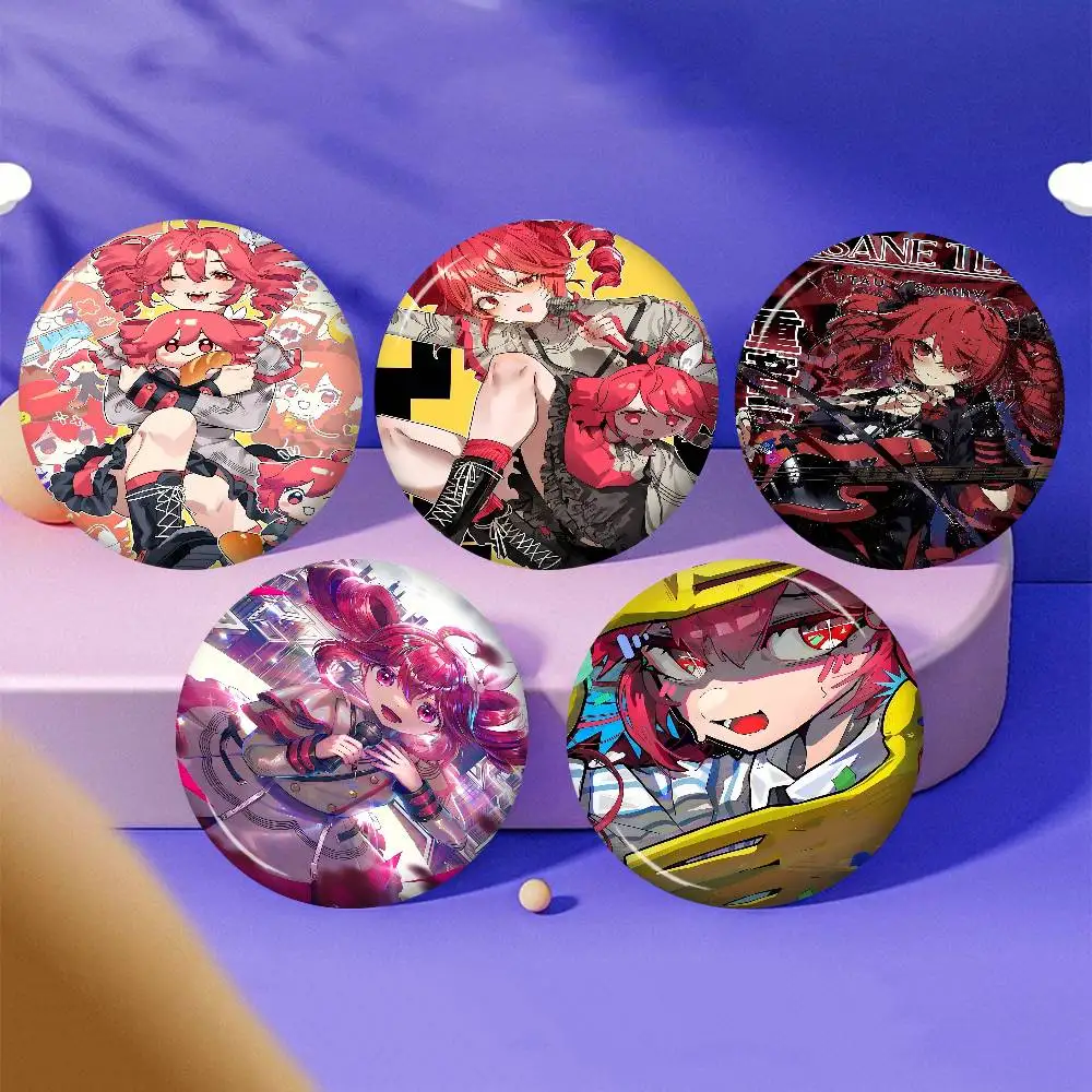 Beliebte virtuelle Sängerin Kasane Teto Anime Foto Broschen kreative runde Abzeichen Geschenke Pins 32/44/58 mm