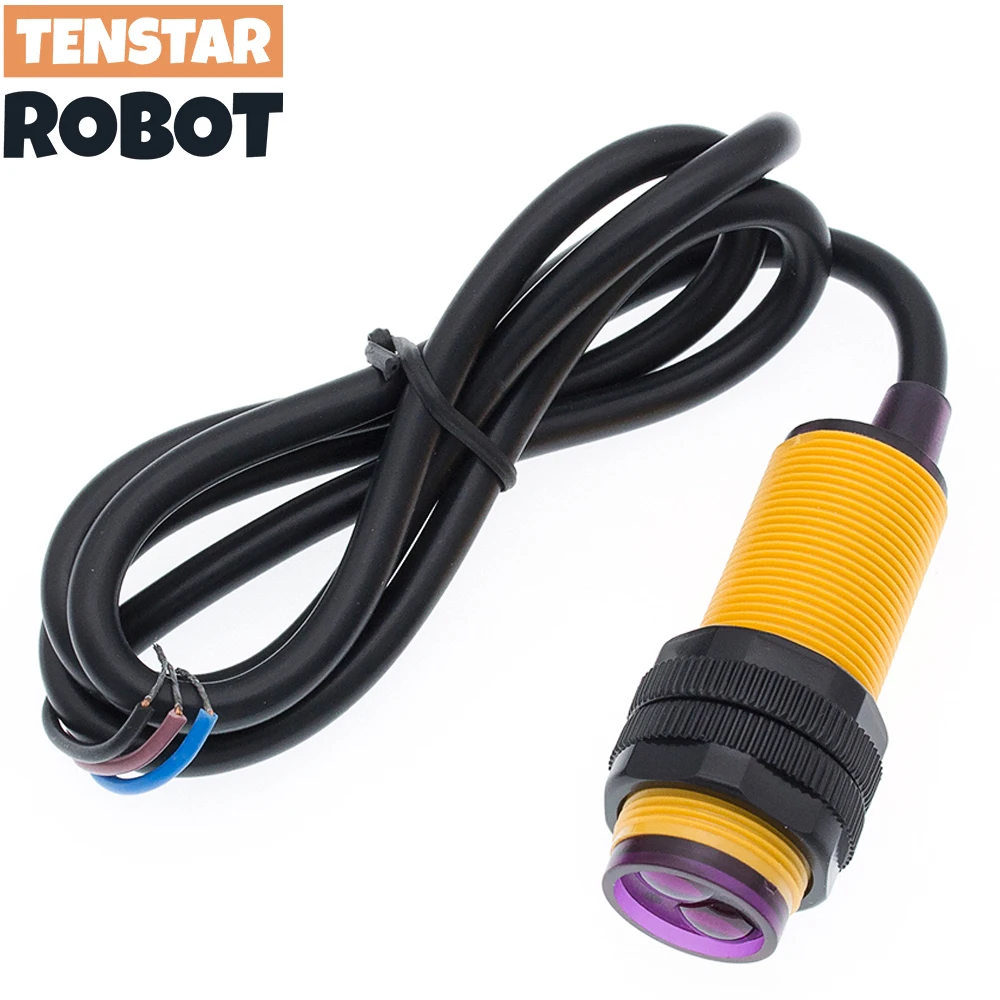 Smart Car Robot E18-D80NK Infrared Obstacle Avoidance Photoelectric Sensor Proximity Switch 3-80cm Detection Range Adjustable