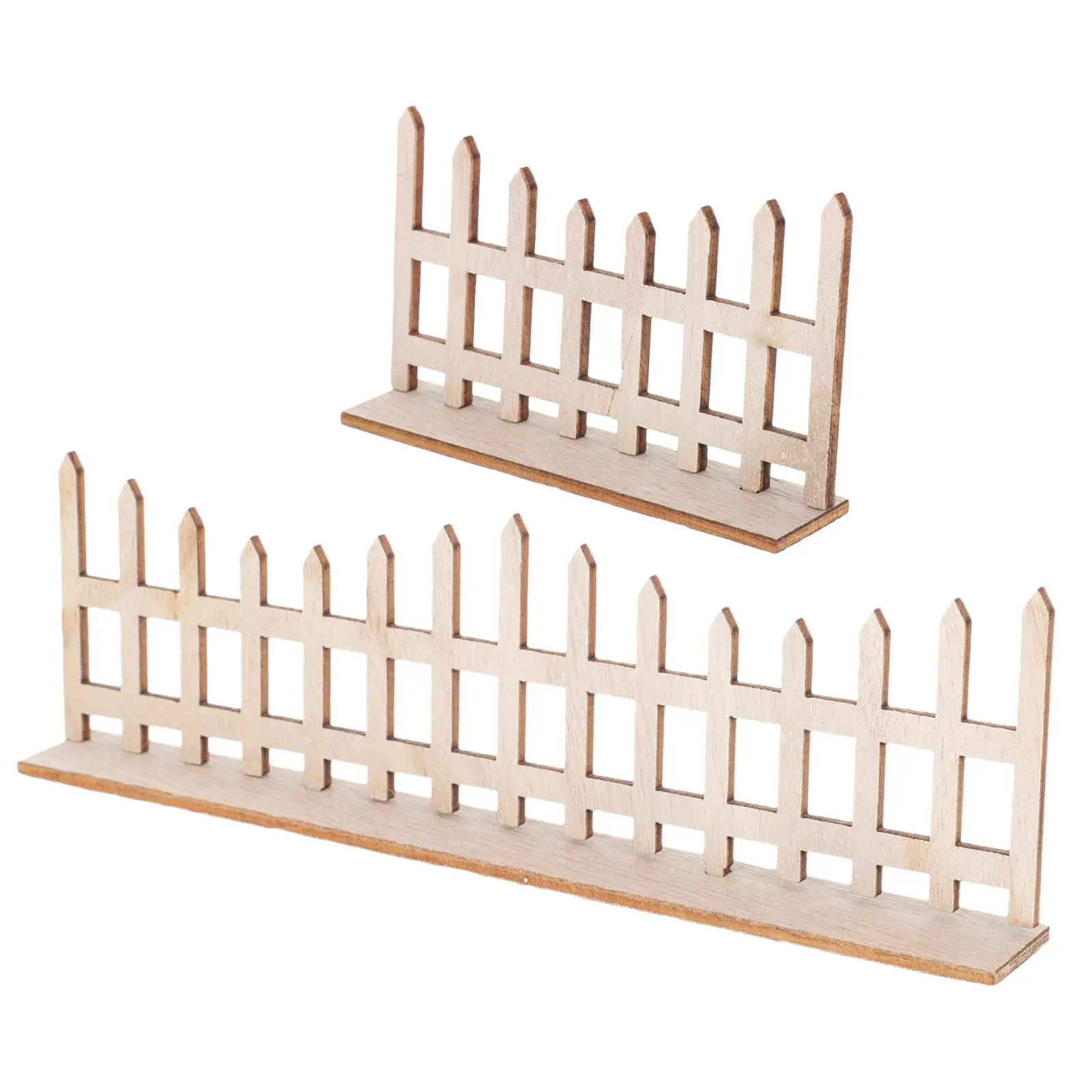 

2Pcs Mini Landscape Fence Wooden Micro Garden Decor for Bonsai Succulent Potted Plants Mini House Accessory Dollhouse Fence
