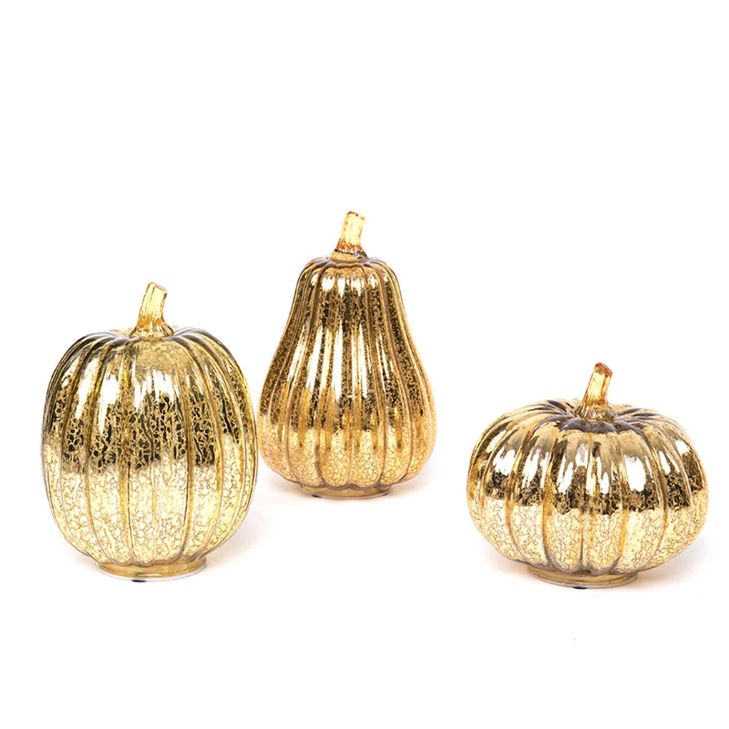 

2025 New 1PC Decorative Pumpkin Lights , Faux Pumpkin Figurines with Glitter Effect, Plastic, for Indoor Home Decor, Living Room