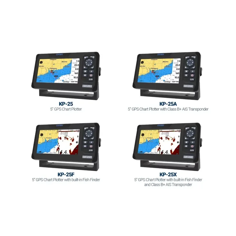 ONWA KP-25X 5 Inch GPS Chart Plotter Fish Finder Class B AIS Transponder Marine Navigation System for Boat Yacht Fishing