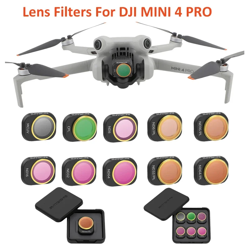 Lens Filter For DJI Mini 4 Pro Lens Filters Kit UV CPL ND NDPL 8/16/32/64 For DJI Mini 4 Pro Optical Glass Drone Accessories