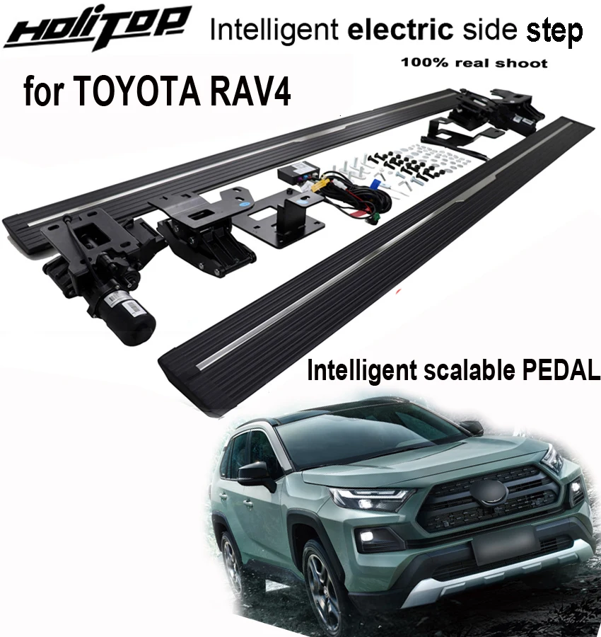 Auto electric Intelligent side pedals side bar foot board for TOYOTA RAV4,Thicken/waterproof aluminum alloy pedal,can load 300kg