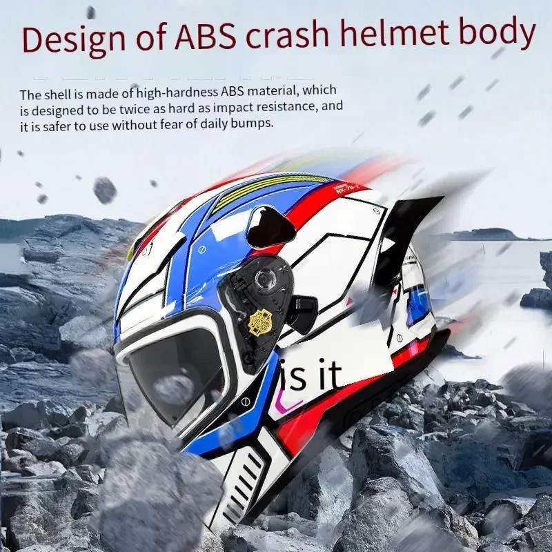 

All-Season Dual Visor Anti-Fog Bluetooth Full-Face Motorcycle Helmet – Unisex Universal Riding Helmet