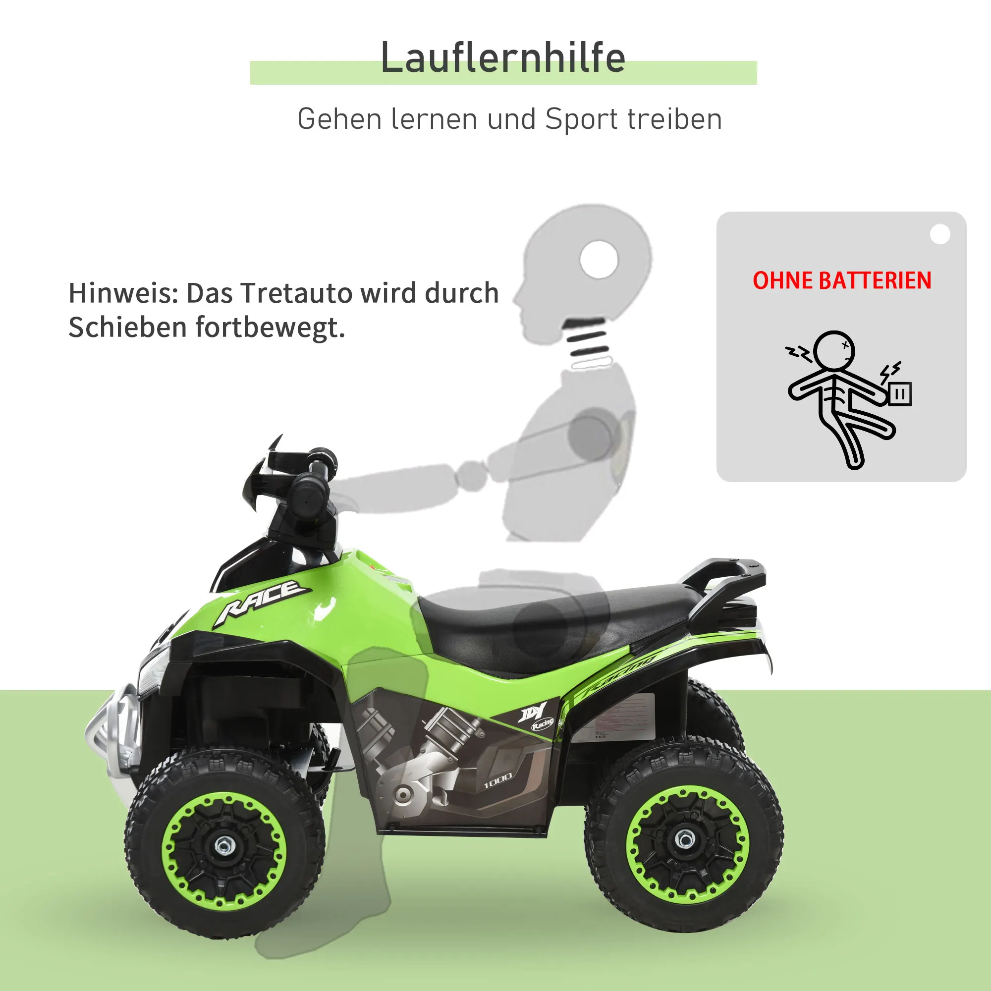 Afbeelding 3: Autoritten, kinderauto's, 18-36 maanden, kinderen, groen, loopauto's, trapauto's, kinderspeelgoedauto's, kinderauto's