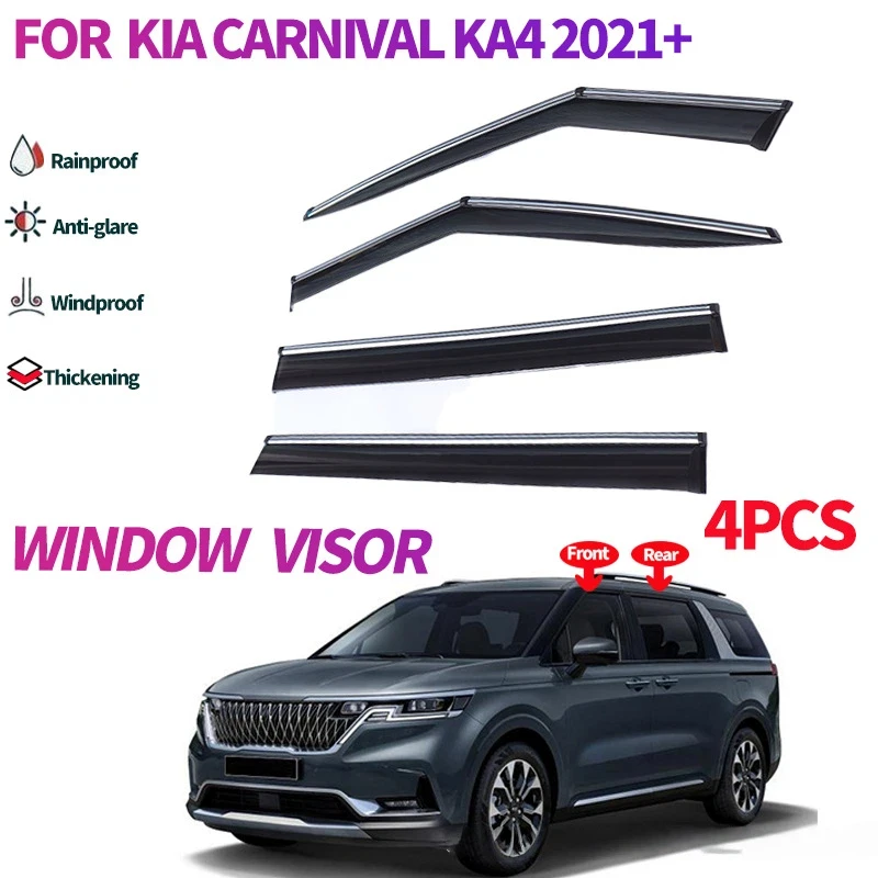 

For Kia Carnival KA4 2021+Window Supervisor,Window rain/rain gear PS with silver bright strip