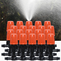 KESLA 25pcs Drip Irrigation Adjustable Plastic Misting Nozzle 4/7mm Tee Connector Watering Sprinkler Cooling Nozzle Greenhouse