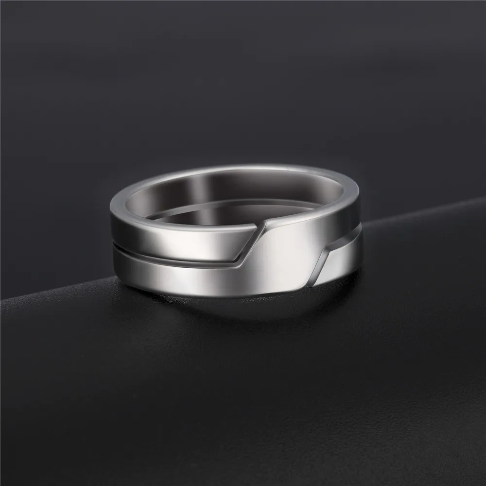 Teamer Stainless Steel Ring Men Women Minimalist Casual Finger Rings Couple Wedding Band Fashion Jewelry Gift Wholesale