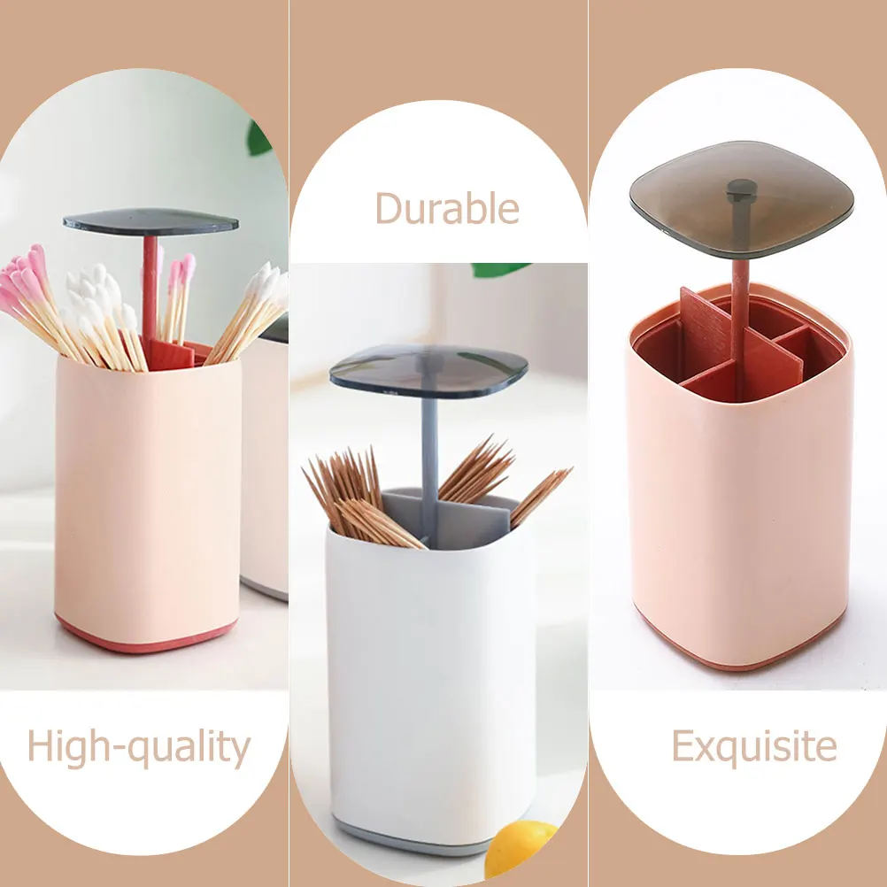 

2 Pcs Toothpick Box Cotton Swab Cartridge Swabs Holder Storage Holders Travel Case Toothpicks Plastic Boxes