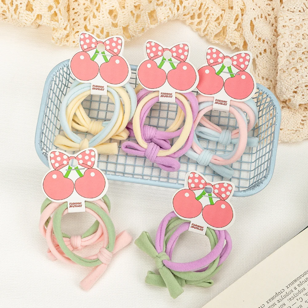 

2Pcs/Set Nylon Hair Ties Scrunchies Elastic Wrinkle Ponytail Holder Rubber Bands Vintage Korean Hair Accessories