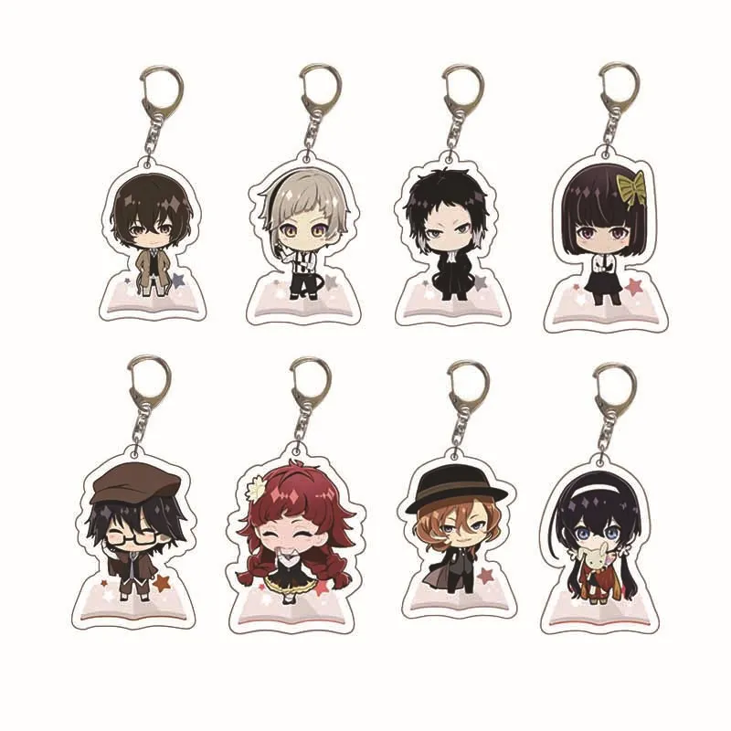 Dogs Keychain Nakajima Atsushi Dazai Osamu Ryunosuke Akutagawa Anime Cosplay Key Chain Pendant Cartoon Badge