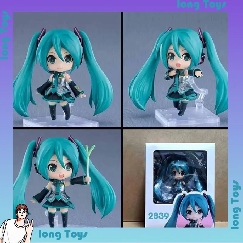 ホットqバージョン初音ミク-2839アクションフィギュア、交換可能な顔、可動式pvc、箱入り、可愛いデスクトップオーナメント、アニメコレクタブル