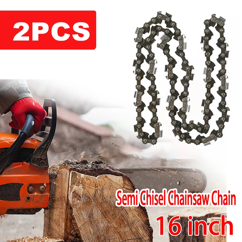 

16 Inch Chainsaw 56 Drive Links 28 Cutter 3/8"LP .050" Steel Chains Chain Replacement Part for Electric Saw Wood Cutting 2pcs