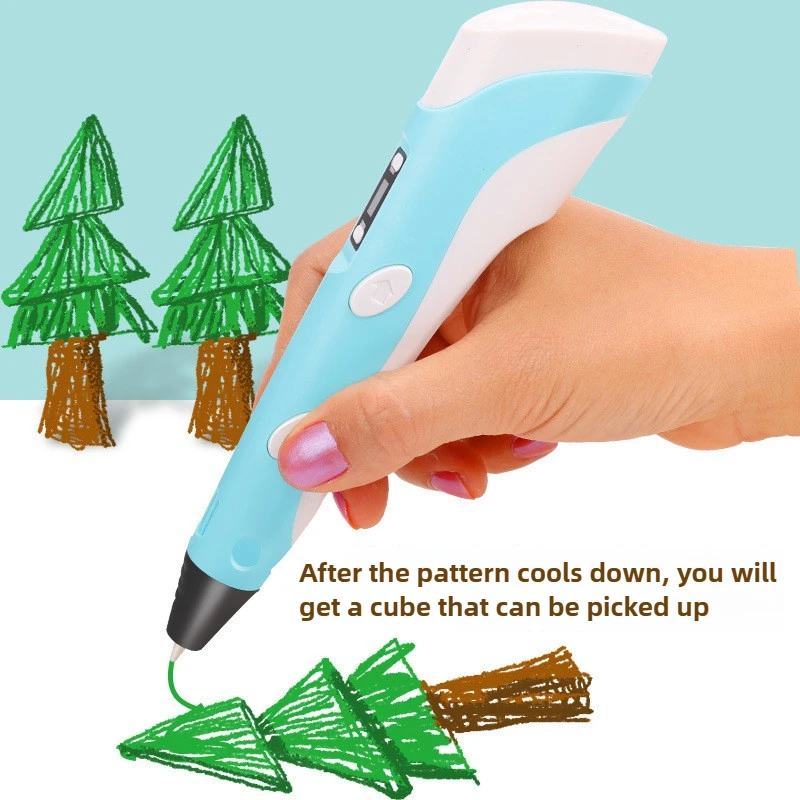 Electronic 3D Printing Pen with 9M PLA Consumables High-Temperature 3D Graffiti Tool Intelligent Toy Christmas Birthday Gift