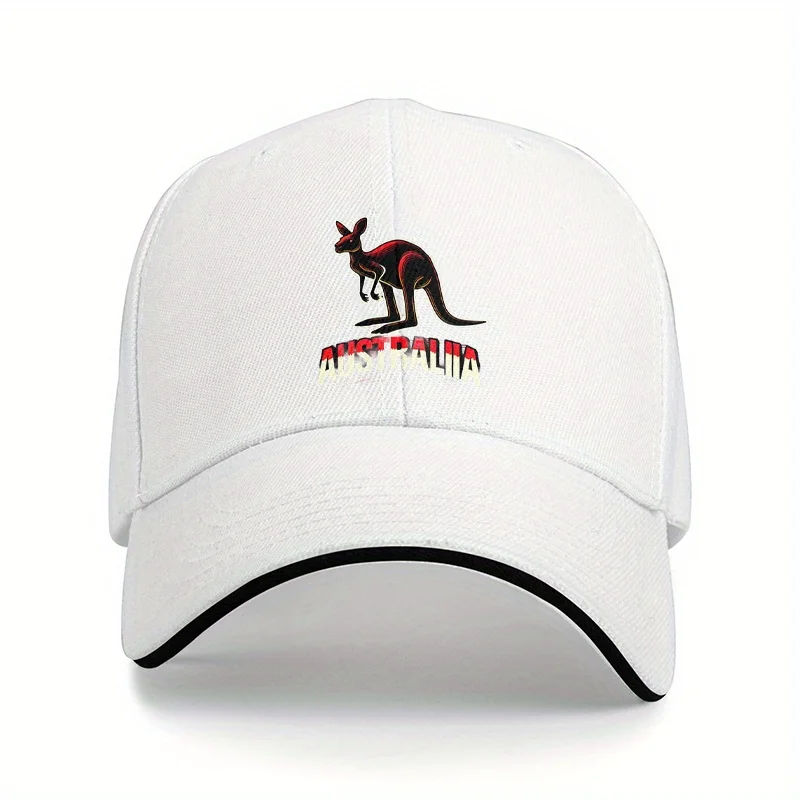 Kangaroo-Australia-Graphic-Baseball-Cap-Polyester-Adjustable-Outdoor-Sports-Casual-Cap-for-Men-Women