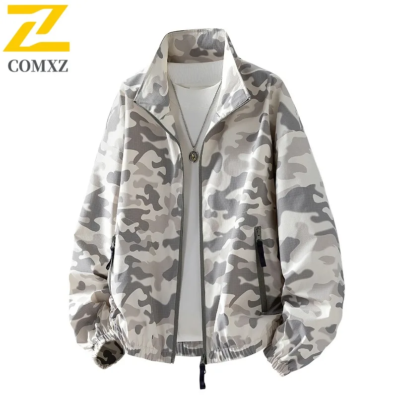

COMXZ Men Trench Coat 2025 American High Quality Walking Fishing Windproof Comfortable Cycling Biker Jacket Travel Camping Coat