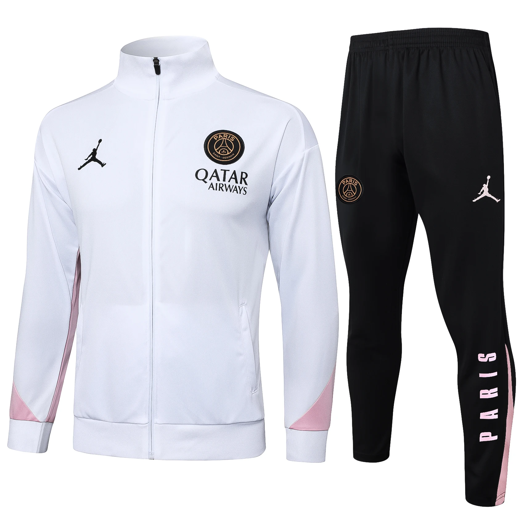 

Футбольные майки Jordan, мужские спортивные облегающие комплекты с высоким воротником и длинными рукавами, прочные футбольные тренировочные костюмы, белый, черный