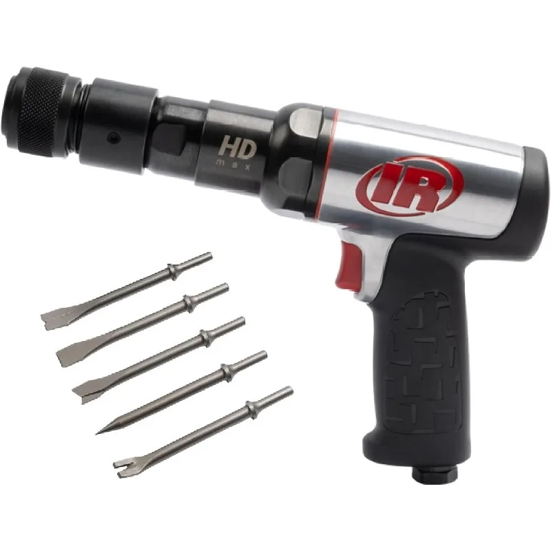 

Ingersoll Rand 135MAXK Vibration Reduced Quick-Change Air Hammer 5-Piece Chisel Set, 2,600 BPM, 3" Stroke, Round Shank