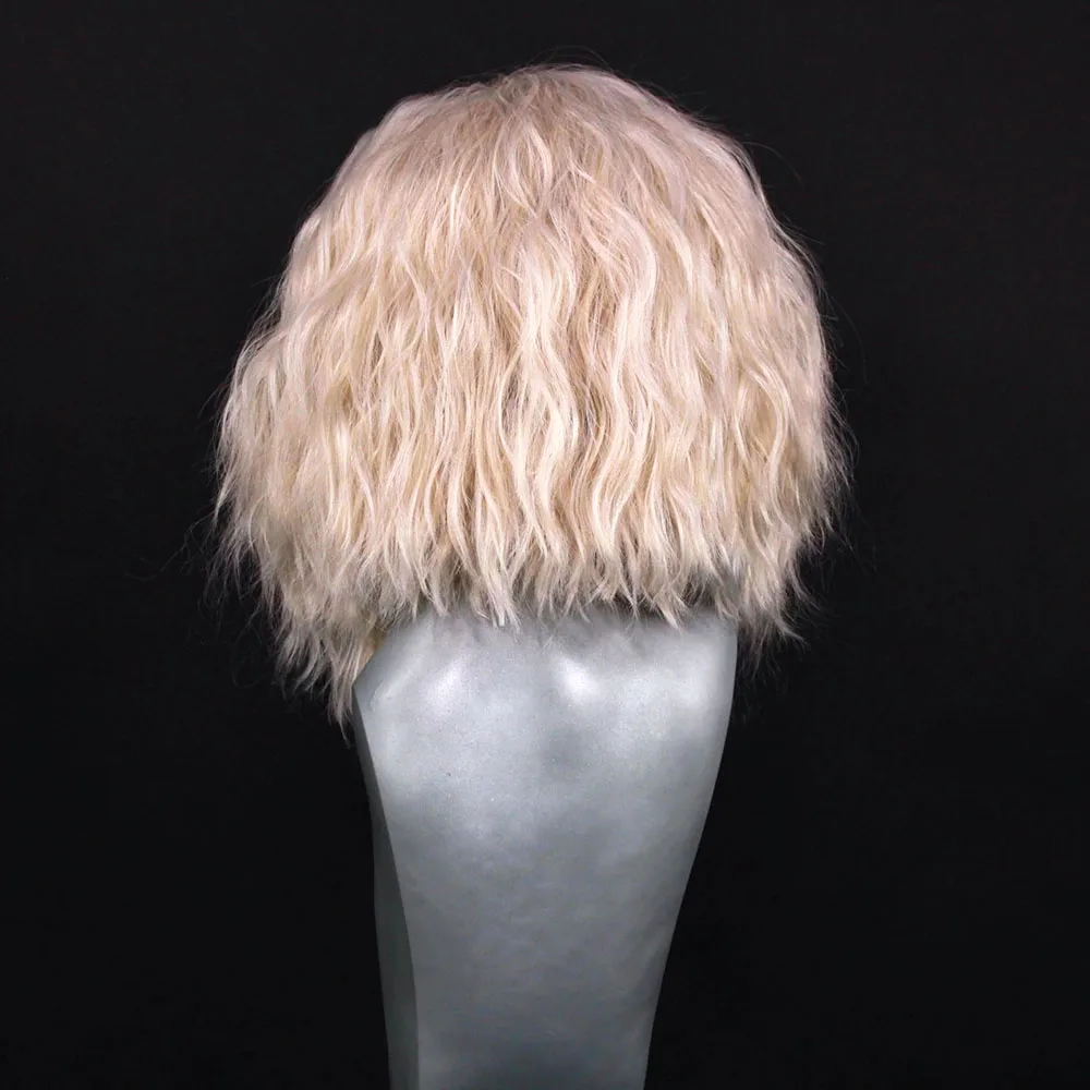 Synthetic Wigs 180 Density Short Bob Wig 14 Inch Blonde Colored Natural Wave Hd Transparent Lace Frontal Glueless Wig for Women