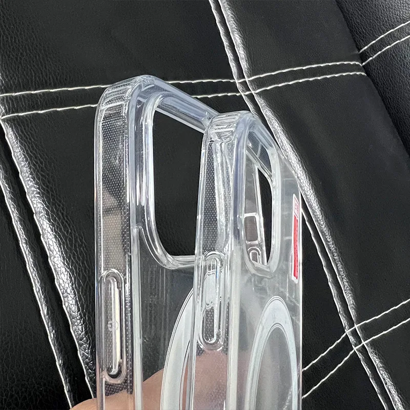 Luxury Transparet Magsafe Wireless Charging Case For iPhone16 15 14 13 12 11 Pro Max Plus Mini Magnetic Transparent Bumper Cover image 3