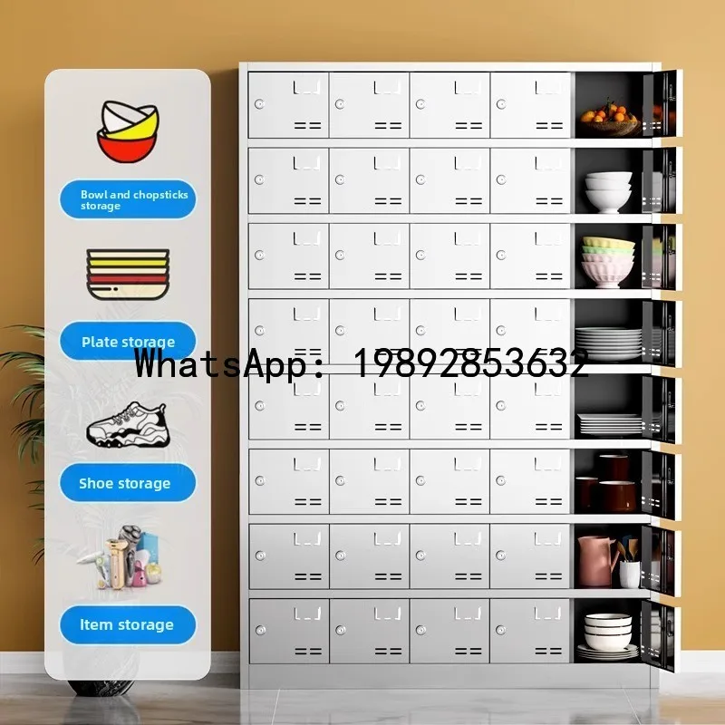 CZ   Employee Canteen Plate Cabinet Multi-Compartment School Restaurant Multi-Door Bowl Chopsticks Lunch Box Tableware Cabinet