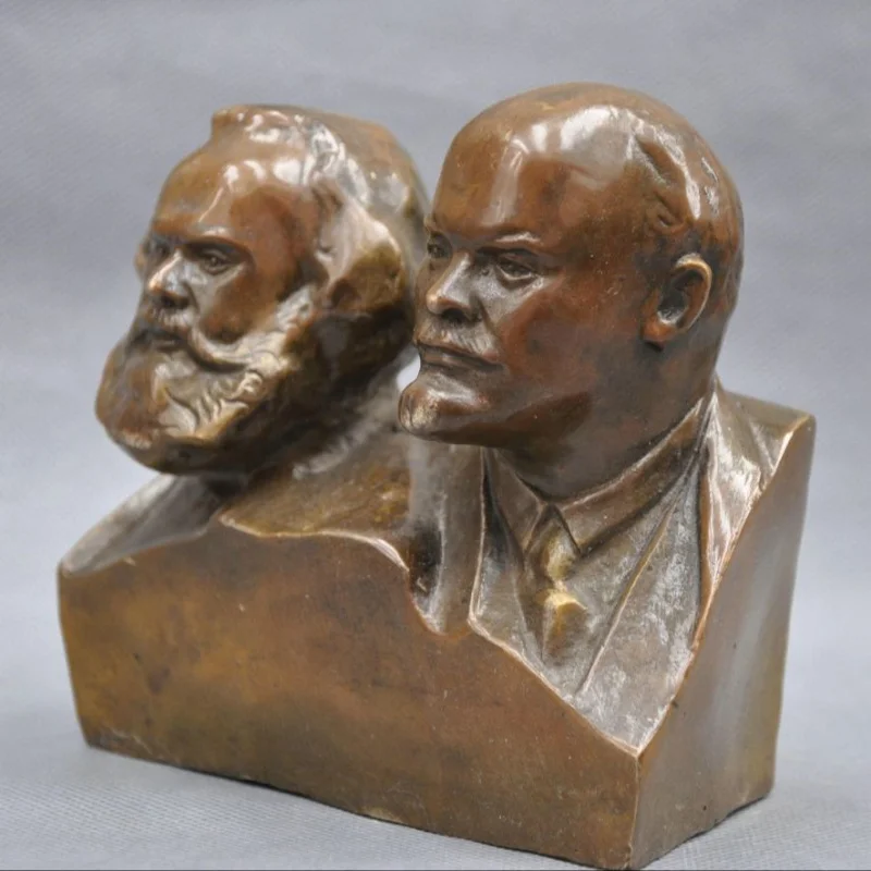 Great Communist Marx And Lenin Bust Bronze Statue Office and home decoration