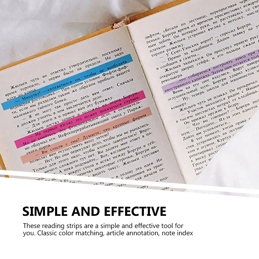 

6 set 6 Sets Reading Sticky Strips Book Annotation Tabs Highlighter Page Markers for Students Office Home School Supplies