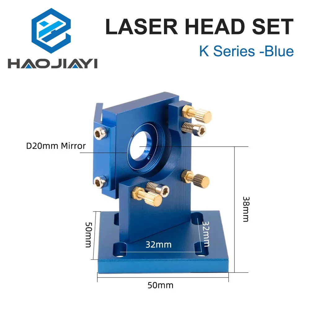 Conjunto de cabeça laser co2 série k com lente 1a 2a montagem espelhada 20mm para máquina de corte e gravação a laser k40 2030 4060 5030