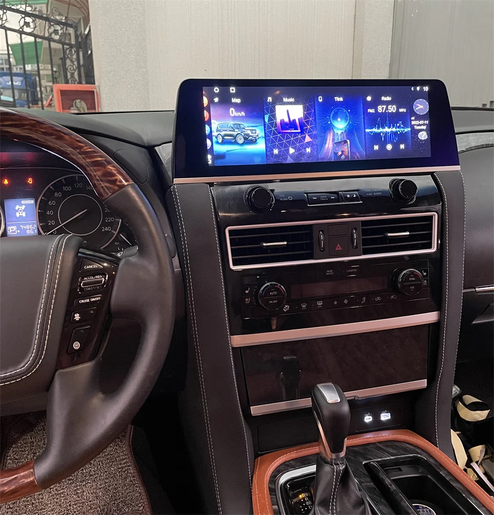 16.9 بوصة أندرويد 14 لنيسان باترول Y62 2010-2021 أماندا راديو السيارة لتحديد المواقع والملاحة مشغل وسائط متعددة وحدة رأس ستيريو فيديو DS