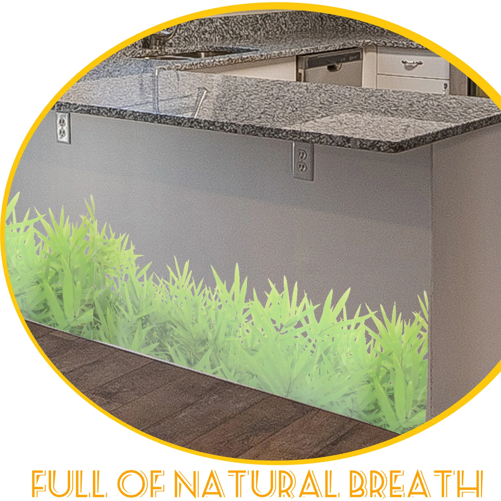 

Self-Adhesive Green Grass Wallpaper Border Sticker Peel and Stick Wall Trim Removable Wall Border Decal for Home Decoration