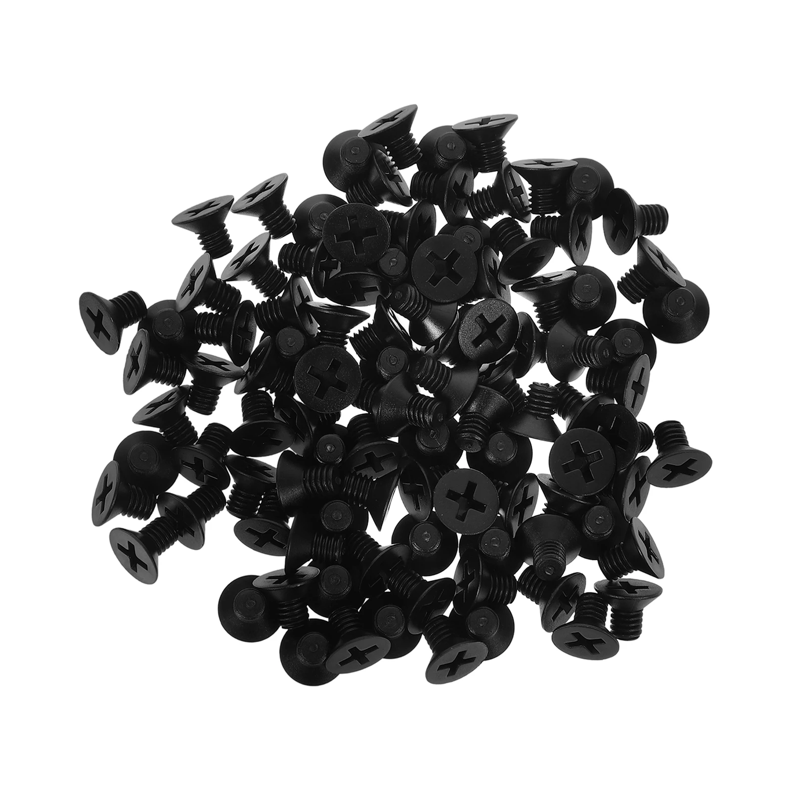 

100pcs Plastic Nylon Screws Flat Head Cross Recessed Durable 4X6Mm Machine Screws Hardware Fastening Kit With Nuts Washers For