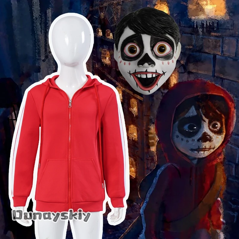 

Костюмы для косплея Anime Moive Co Co Miguel, красное пальто, маска для взрослых и детей, полный комплект, куртки для ролевых игр, толстовки, костюм для вечеринки в стиле аниме