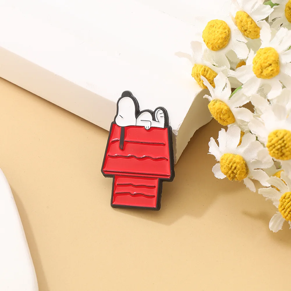 2Pcs/Set Cartoon White Puppy Enamel Brooch Cute Animal Badge Lapel Pin Fashionable Jewelry Accessories Gift For Friends