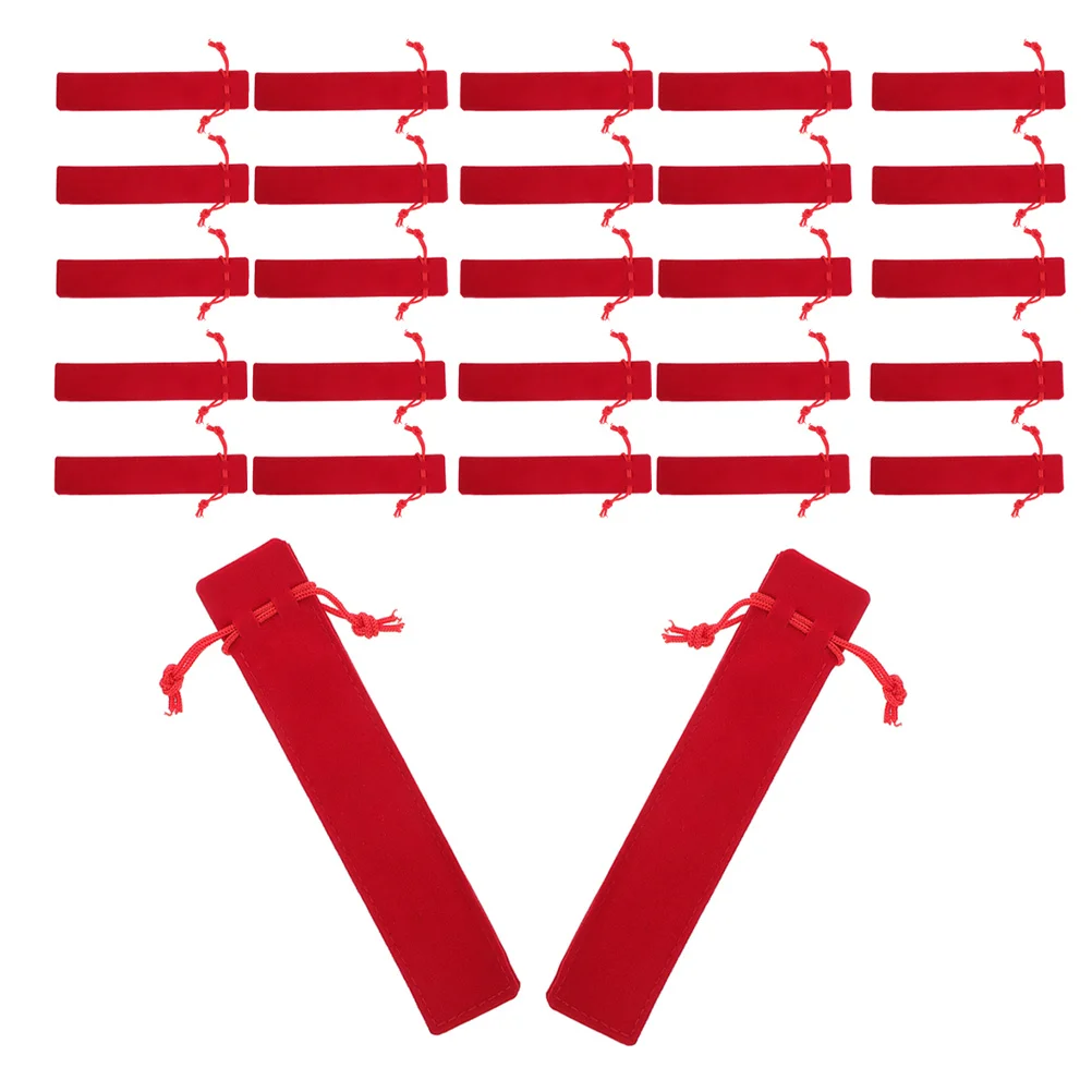 25 قطعة الحقيبة القلم مزدوجة الوجهين سميكة لينة الرباط إغلاق مقلمة صغيرة حامل مكتب المدرسة التخزين المنظم حقيبة