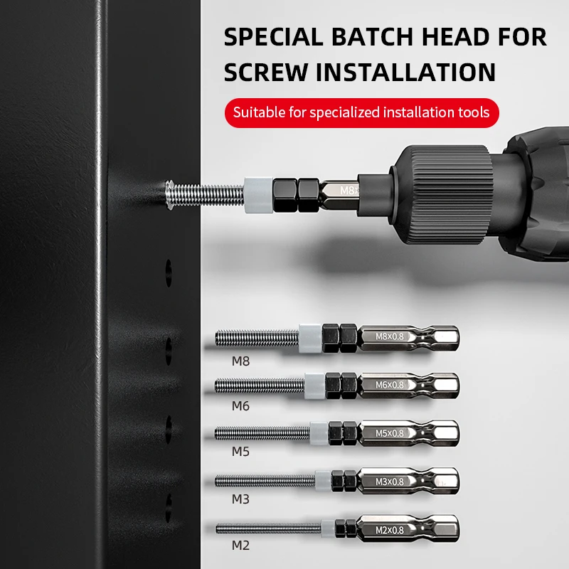 M12 Screw Socket Installation Special Bit, with a Hexagonal Shank of 6.35mm Suitable for Aerospace Processing