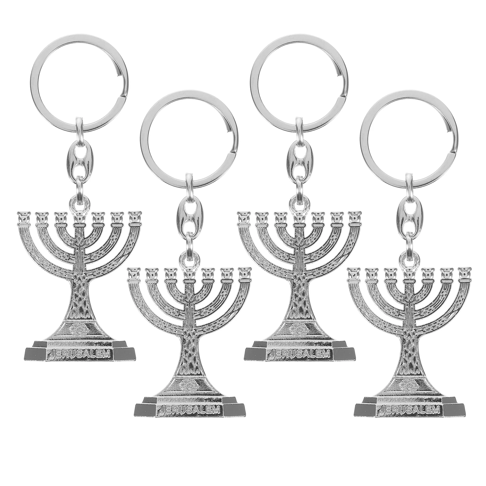 Hanukkah Party Supplies Gift Hanging Key Fob Small Keychain Accessories Mens Silver Ring