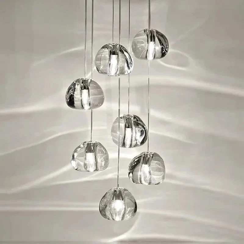 

Modern Crystal Glass Ball Pendant Lights Luxurious for Living Dining Table Room Stair Chandelier Home Decor Lusters Luminaires