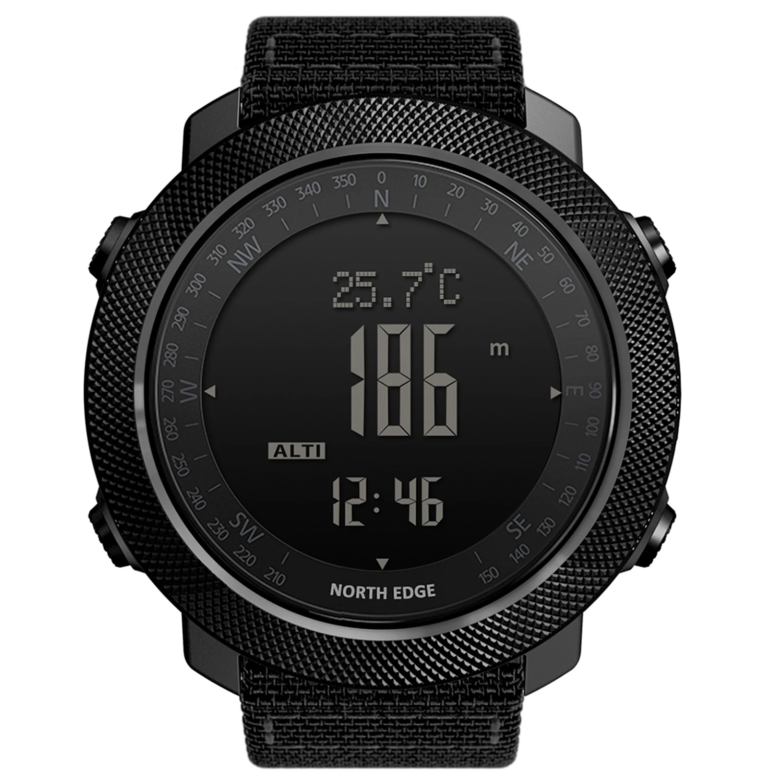 Men's Outdoor Digital Sports Watch with Altimeter Barometer Compass World Time 50M Waterproof Pedometer Wrist Watch