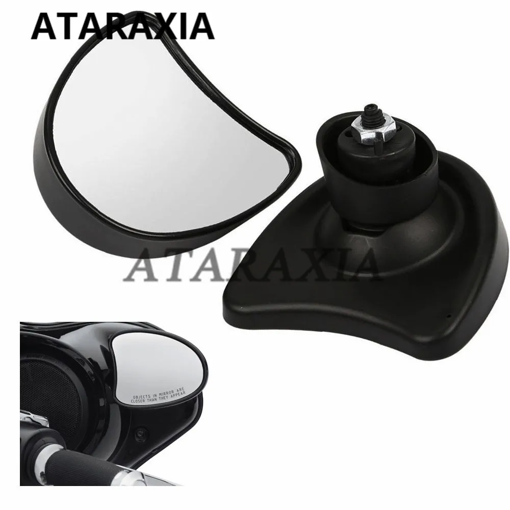 Black Motorcycle Rearview Fairing Mount Mirrors Fits For Harley Touring Electra Street Tri Glide FLHX FLHT FLHTKSE 2014-2020