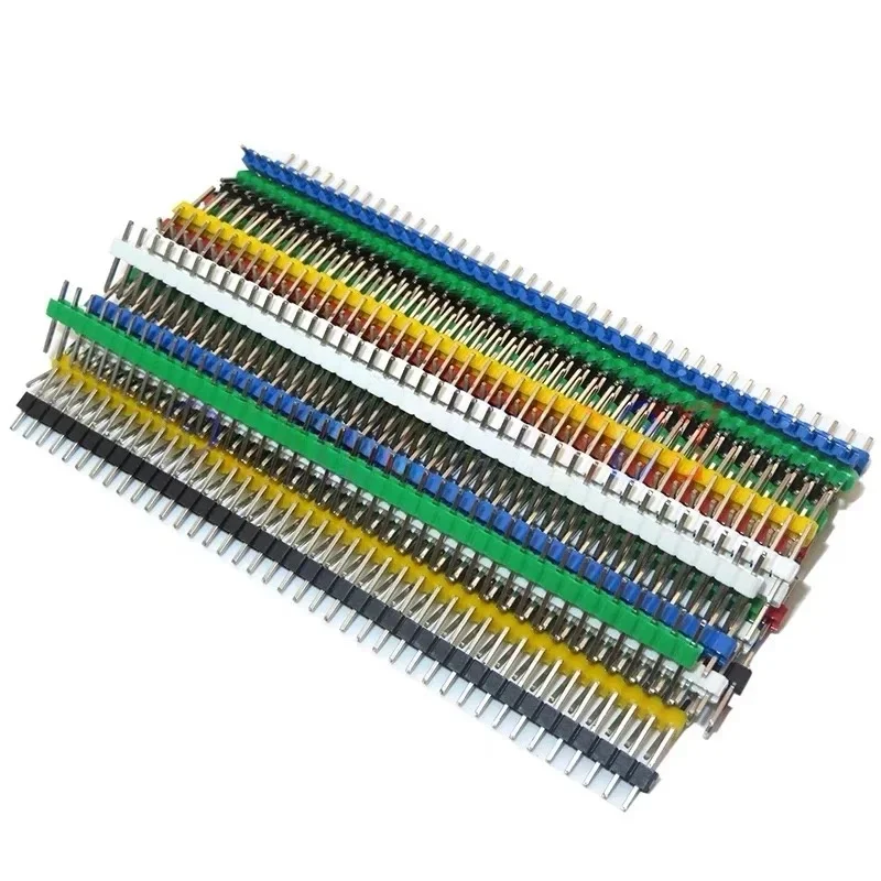 30 قطعة غرزة صف اللون 2.54 الملعب 1x40P واحد مستقيم أبيض أحمر أزرق أصفر أخضر أسود PCB دبوس قطاع لاردوينو #5