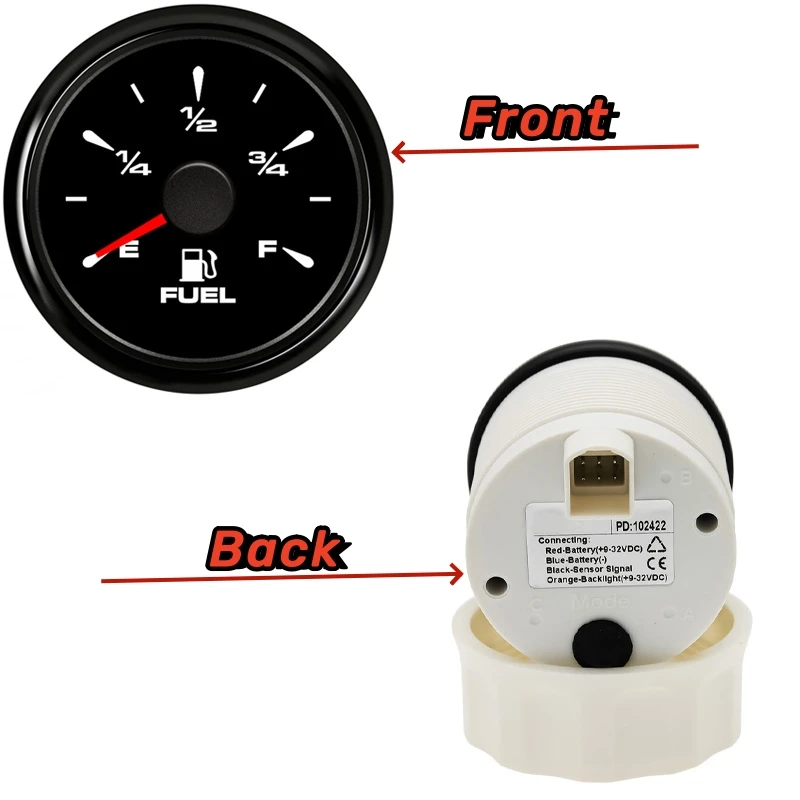 Cars Boat 100 150 200 250 300 350 400 450mm Length Fuel Level Sensors 0-190ohm / 240-33ohm Input Signal Senders 52mm Fuel Gauges