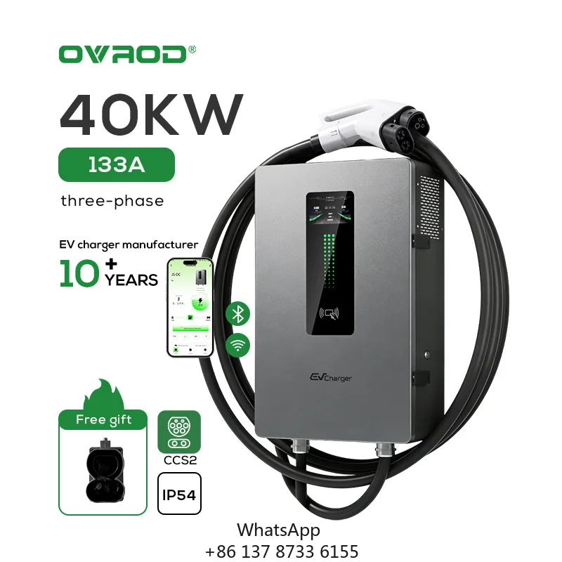 Professional 40kW DC EV Charging Station | Intelligent Wall-Mounted Fast Charger | IP54 Waterproof CE Certified CCS2 Compatible