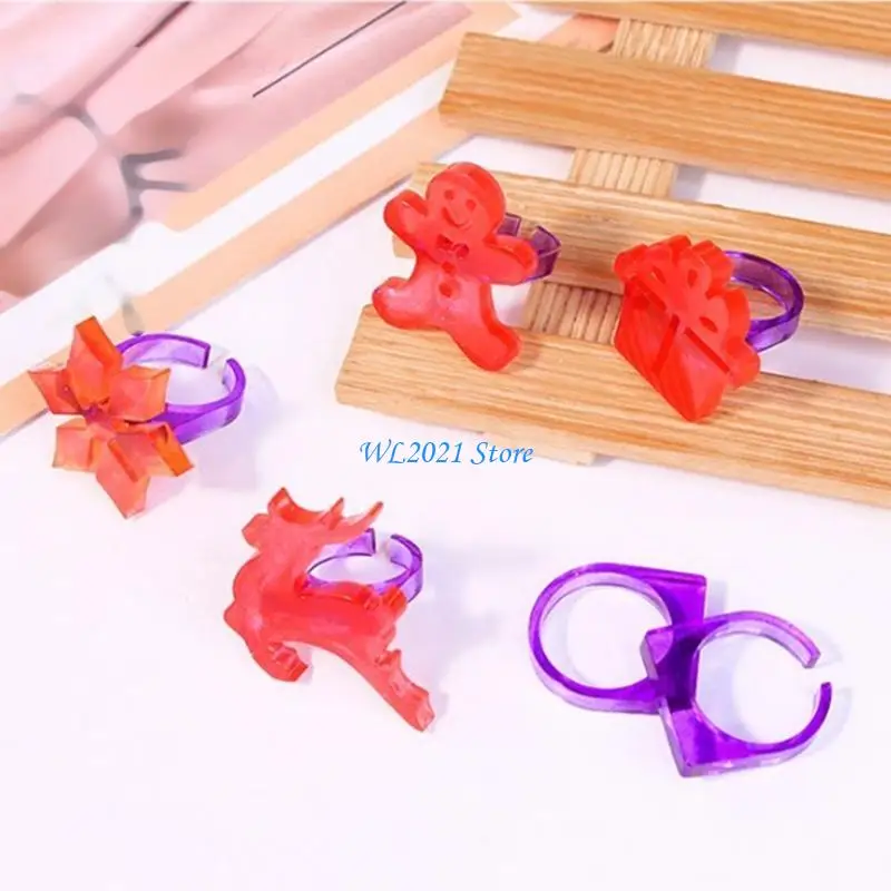 

G5GC Multiple Unique Shapes Ring Molds Artistic Silicone Rings Accessory Molds for Epoxy Resin Rings Craft Supplies