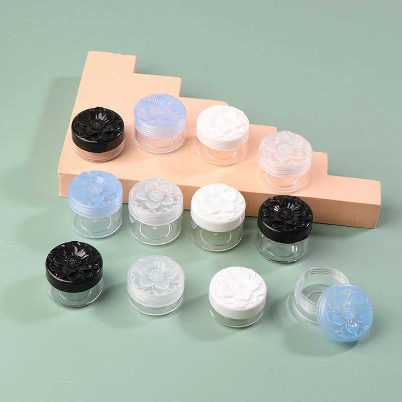 5pcs 10/15/20g Sample Clear Cream Jar Mini Cosmetic Bottles Containers Transparent Pot For Nail Art Small Clear Can Tin For Balm