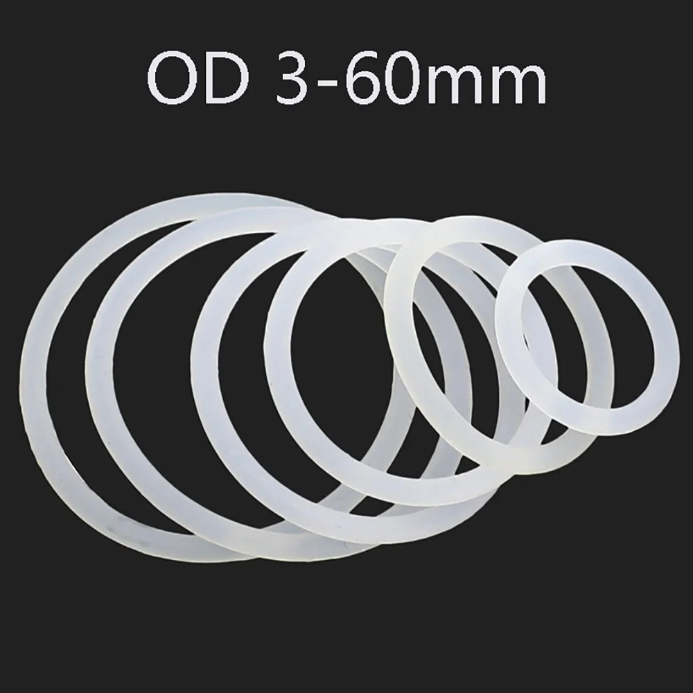 CS 1‑4mm OD 3‑60mm Silicone O‑Ring Gasket Waterproof Insulating Heat‑Resistant Rubber Round Seal Industrial Hardware Fitting