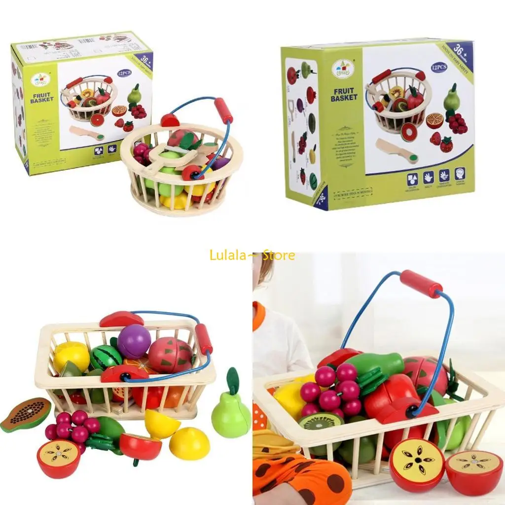 Y4QA – modèle Fruits légumes en bois, jouet pour couper des aliments, 1 ensemble, jouet simulation, jouet interactif