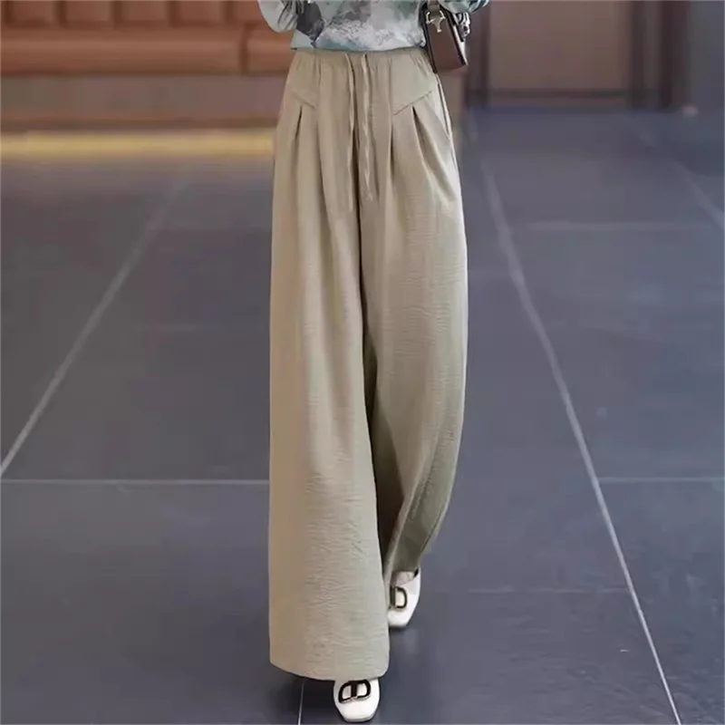 

Wide Leg Pants And Skirt Pants For Women Summer 2024 New Thin Drapey Style High Waisted Casual Pants For women pantskirt Pocket