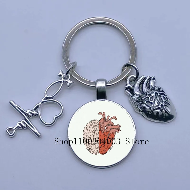 Medical Human Organs Brain Meridian Kidney Diagram Medical Anatomy Cardiac Neurology Nurse Keychain Men and Women Keychain Gift