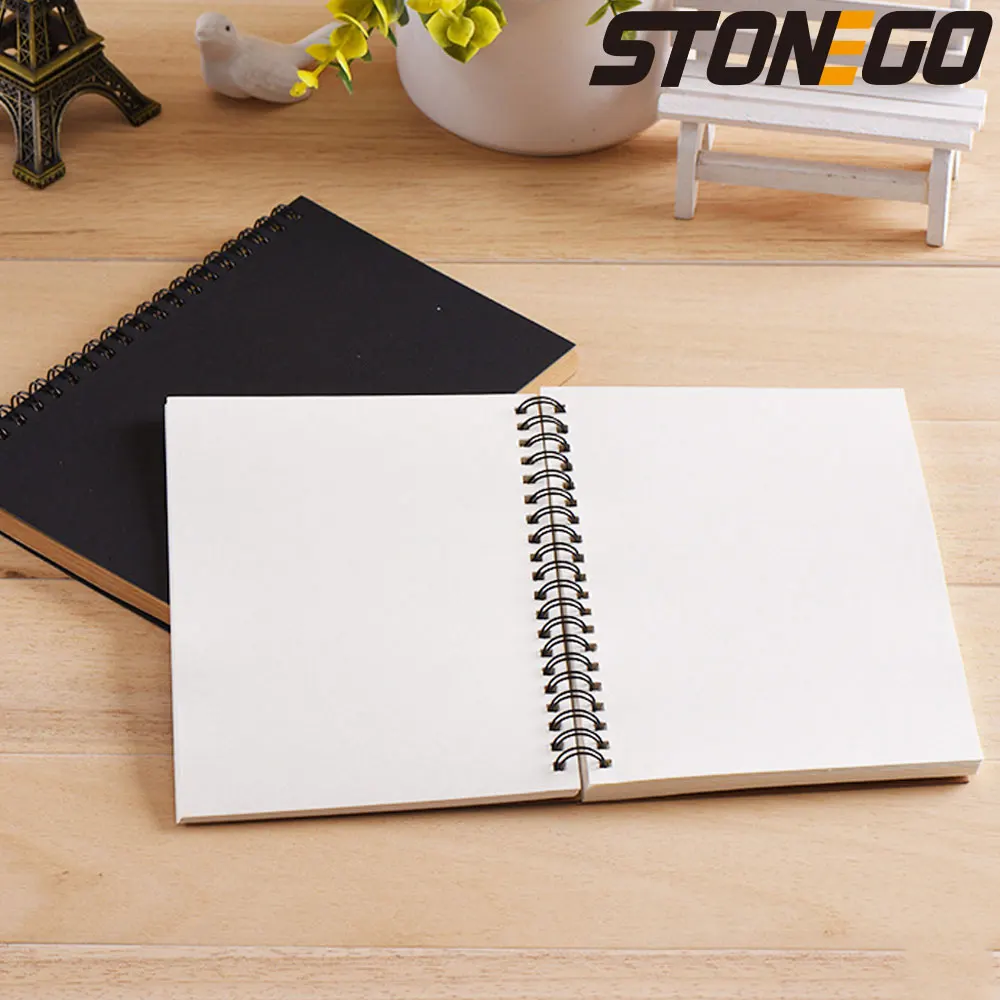 STONEGO Coil Book Creative Retro Kraft Paper Coil Book Wholesale Simple Blank Doodle Note Diary Sketchbook