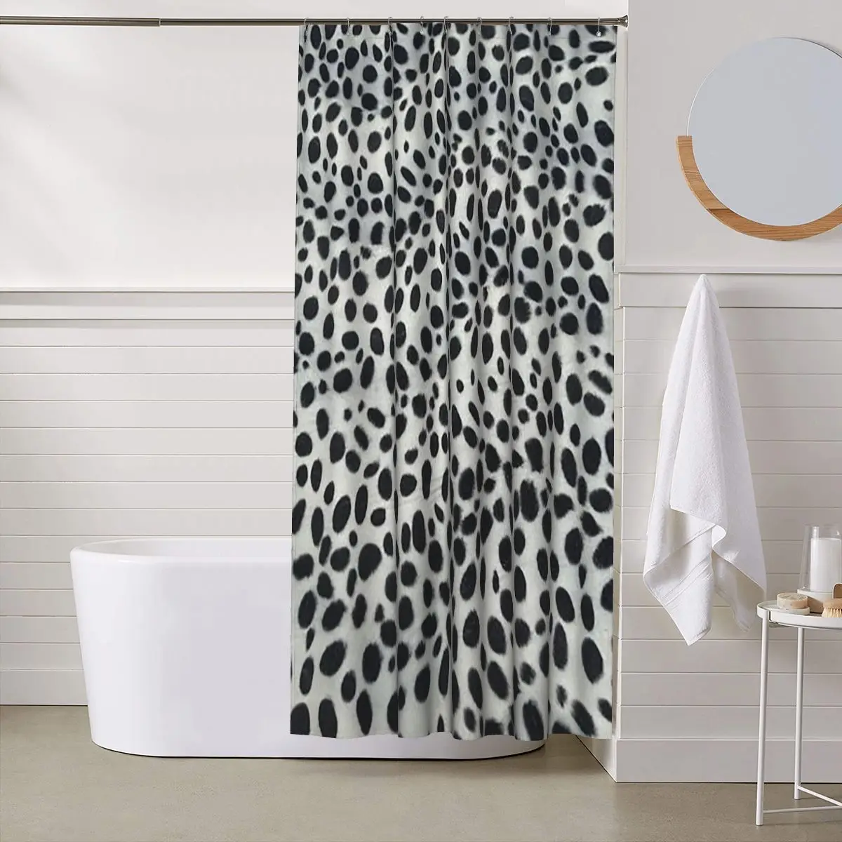 Dalmatian Dog Texture Shower Curtain Bathroom Polyester Waterproof Bath Curtains with Hooks